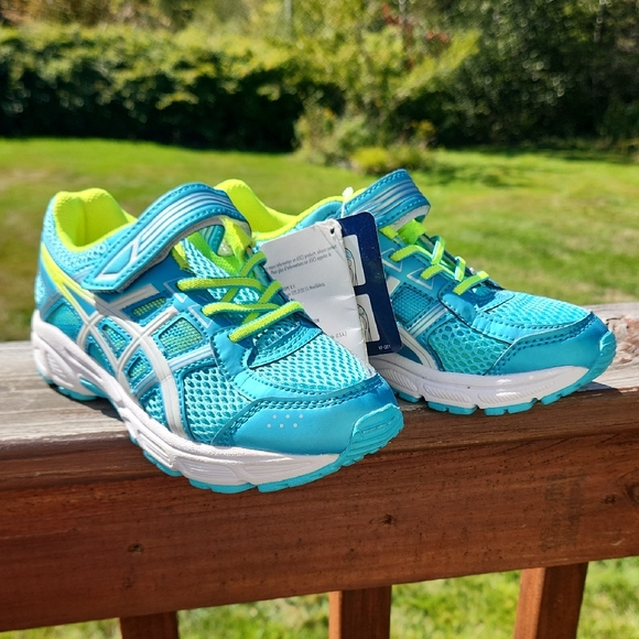 Vibrant Teal and Lime Kids' Sneakers - Picture 1 of 1